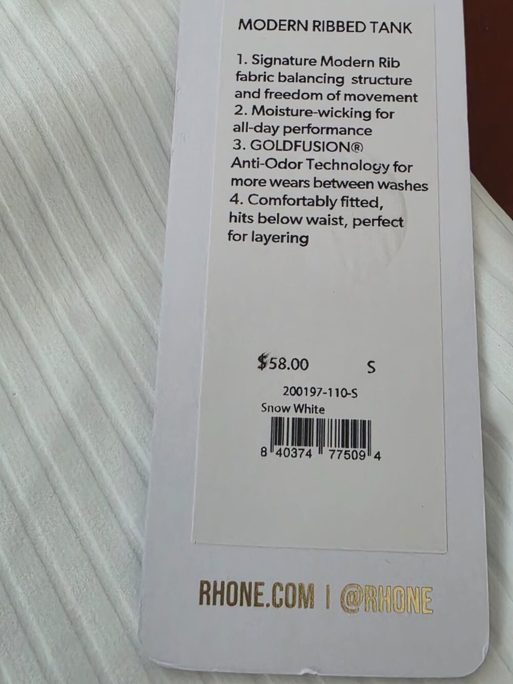 NWT: Modern Rib Tank - Picture 6 of 6